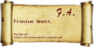 Fronius Anett névjegykártya