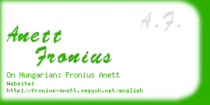 anett fronius business card